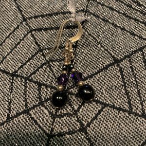 Black and Purple Beaded Earrings